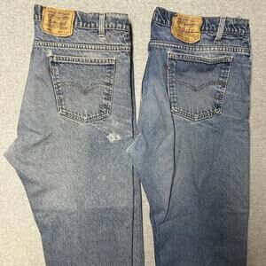Vintage Levi’s 505 Orange Tab Denim Jeans Made In USA Tag 40x30 40x25 Lot of 2